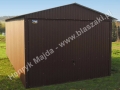 Dwuspadowy garaż blaszany 3x5, brązowy, RAL 8017